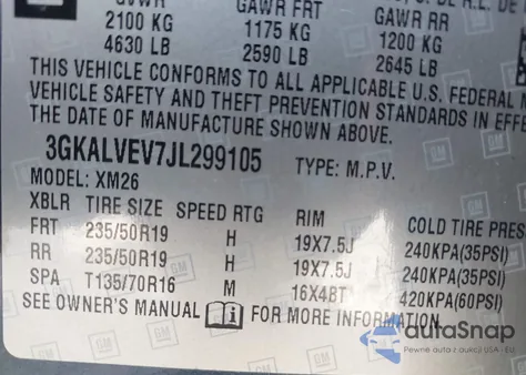 2018 GMC Terrain Slt z USA, uszkodzony, nr VIN 3GKALVEV7JL299105